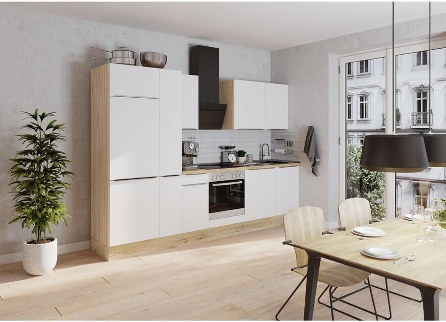 Kochstation Keukenblok KS-Aken Breedte 300 cm optioneel met elektrische apparaten met werkblad 38 mm dik - Foto 2