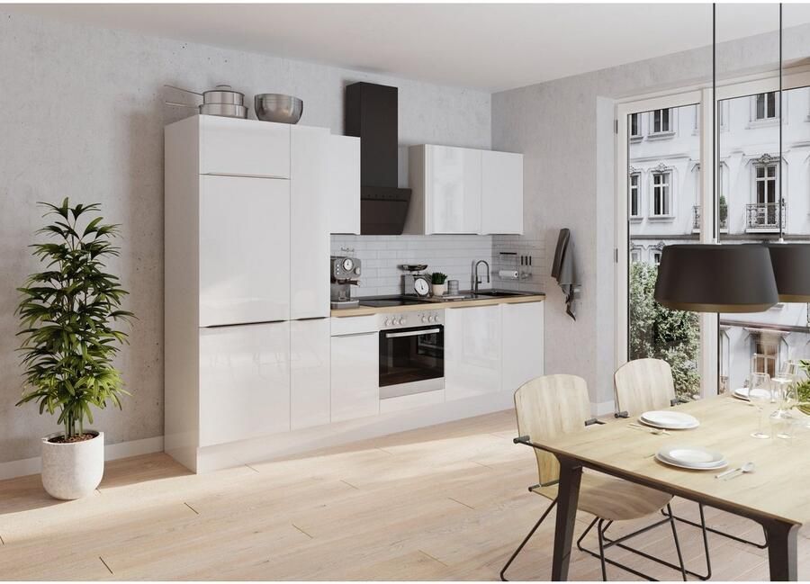 Kochstation Keukenblok KS-Aken Breedte 300 cm optioneel met elektrische apparaten met werkblad 38 mm dik - Foto 3