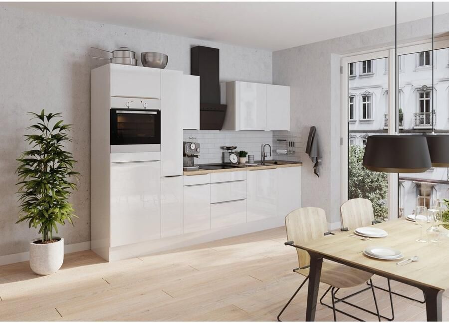 Kochstation Keukenblok KS-Aken Breedte 300 cm optioneel met elektrische apparaten met werkblad 38 mm dik - Foto 3