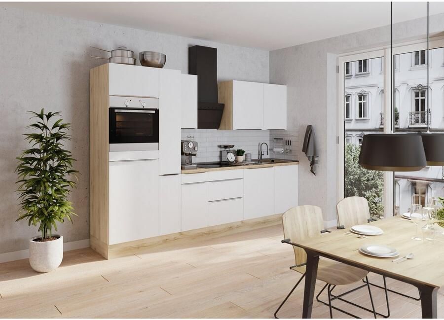 Kochstation Keukenblok KS-Aken Breedte 300 cm optioneel met elektrische apparaten met werkblad 38 mm dik - Foto 2