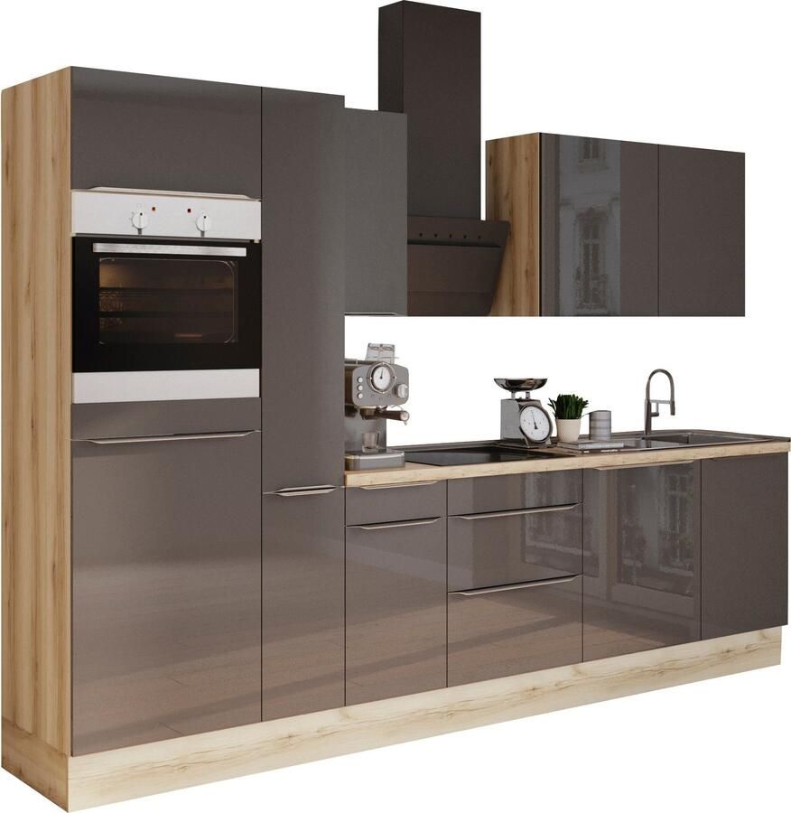 Kochstation Keukenblok KS-Aken Breedte 300 cm optioneel met elektrische apparaten met werkblad 38 mm dik - Foto 7