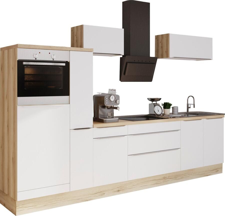 Kochstation Keukenblok KS-Aken Breedte 330 cm optioneel met elektrische apparaten met werkblad 38 mm dik - Foto 7