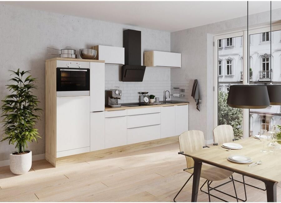 Kochstation Keukenblok KS-Aken Breedte 330 cm optioneel met elektrische apparaten met werkblad 38 mm dik - Foto 2