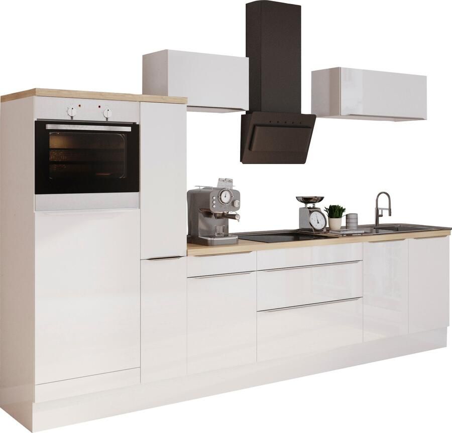 Kochstation Keukenblok KS-Aken Breedte 330 cm optioneel met elektrische apparaten met werkblad 38 mm dik - Foto 7