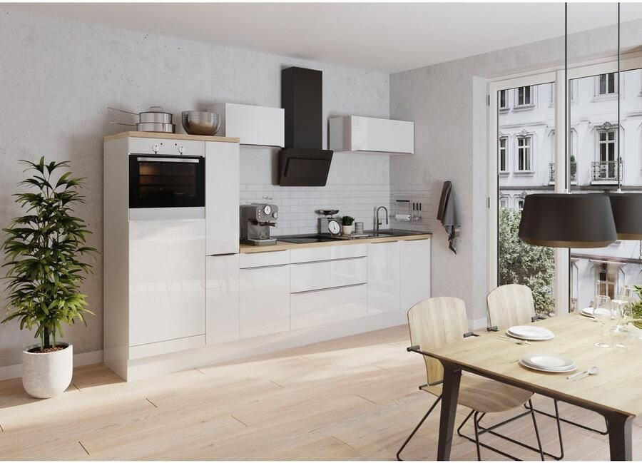 Kochstation Keukenblok KS-Aken Breedte 330 cm optioneel met elektrische apparaten met werkblad 38 mm dik - Foto 3