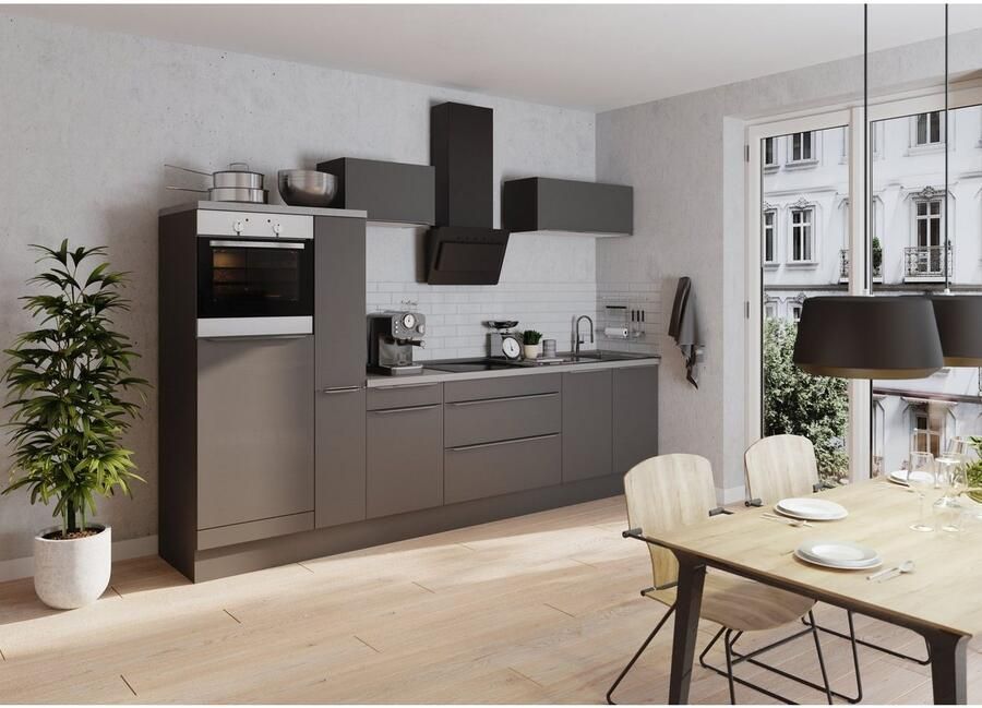 Kochstation Keukenblok KS-Aken Breedte 330 cm optioneel met elektrische apparaten met werkblad 38 mm dik - Foto 2