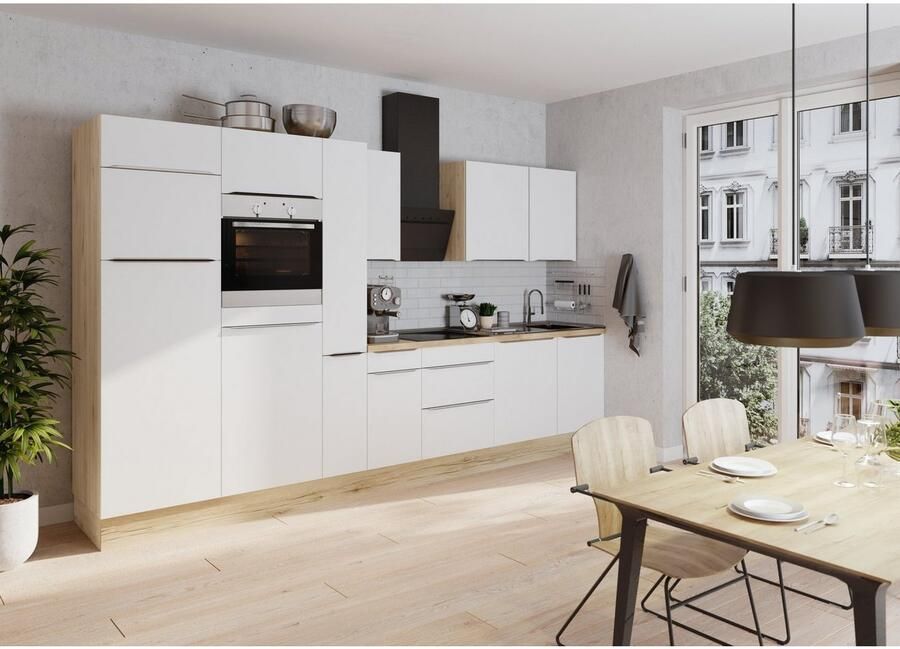 Kochstation Keukenblok KS-Aken Breedte 360 cm optioneel met elektrische apparaten met werkblad 38 mm dik - Foto 2