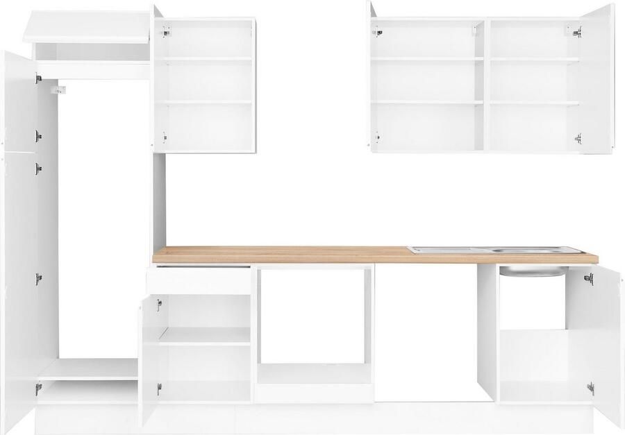 Kochstation Keukenblok KS-Avio 38 mm dikke werkblad en hoogglans fronten breedte 280 cm - Foto 3