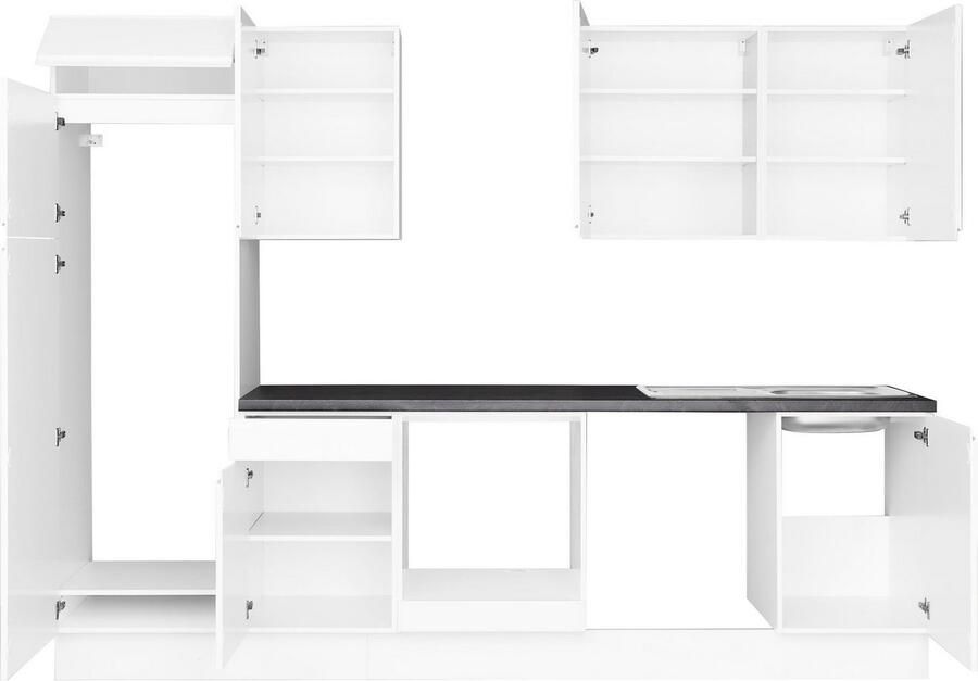 Kochstation Keukenblok KS-Avio 38 mm dikke werkblad en hoogglans fronten breedte 280 cm - Foto 7