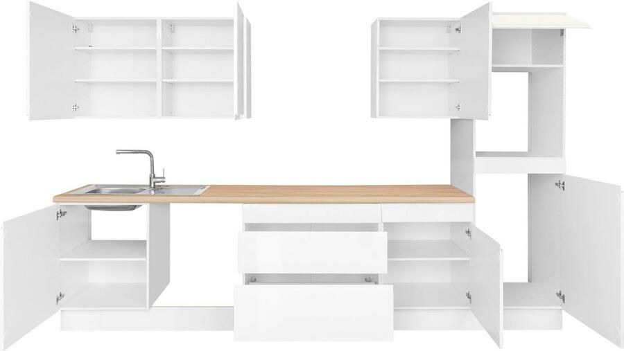 Kochstation Keukenblok KS-Avio 38 mm dikke werkblad en hoogglans fronten breedte 330 cm - Foto 3