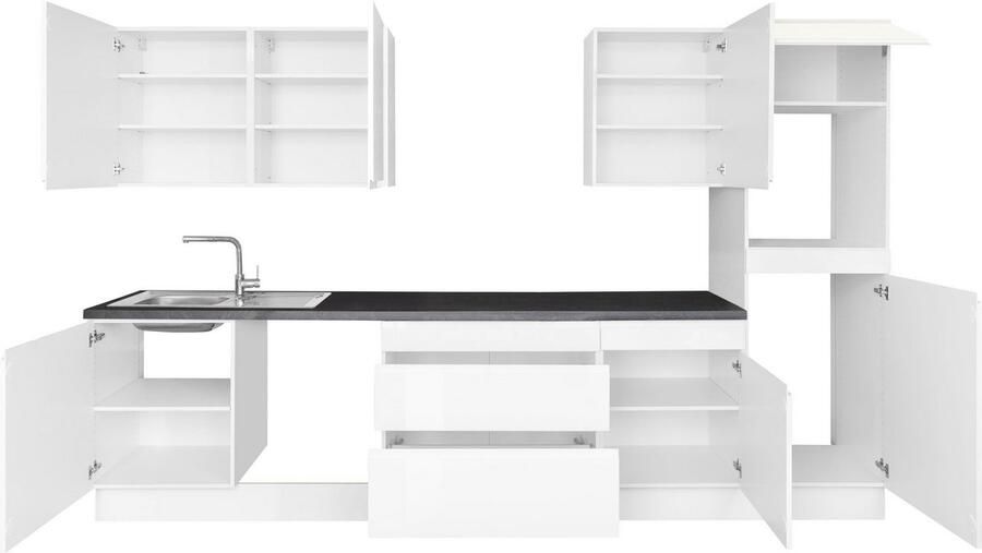 Kochstation Keukenblok KS-Avio 38 mm dikke werkblad en hoogglans fronten breedte 330 cm - Foto 3