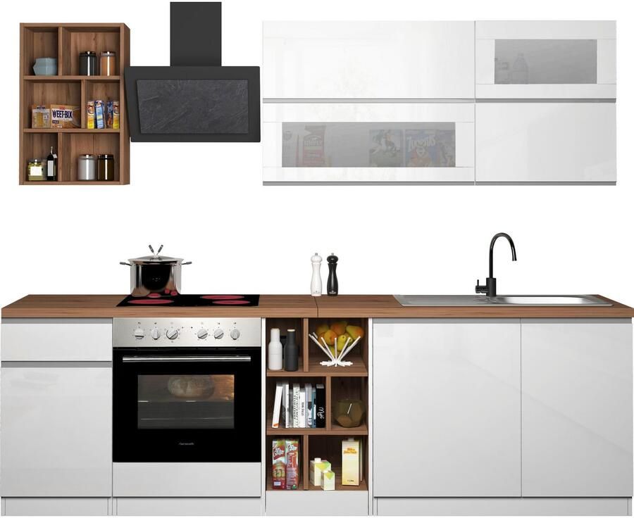 Kochstation Keukenblok KS-Sole Breedte 256 cm hangrek afdruiprek zonder elektrische apparaten - Foto 4