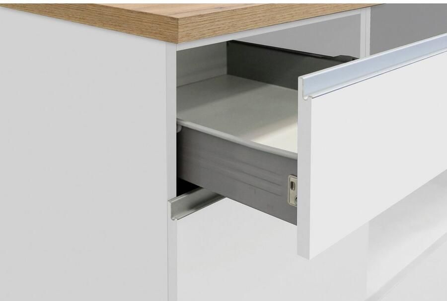 Kochstation Keukenblok KS-Sole Breedte 256 cm hangrek afdruiprek zonder elektrische apparaten - Foto 5