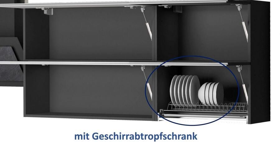 Kochstation Keukenblok KS-Sole Breedte 256 cm hangrek afdruiprek zonder elektrische apparaten - Foto 13