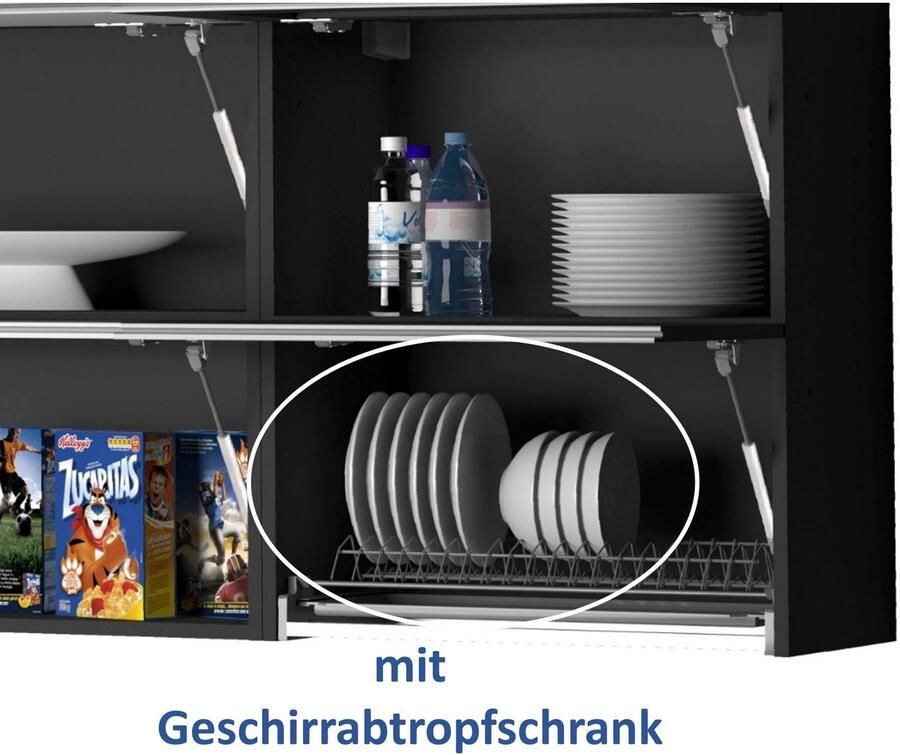 Kochstation Keukenblok KS-Sole Breedte 256 cm hangrek afdruiprek zonder elektrische apparaten - Foto 4