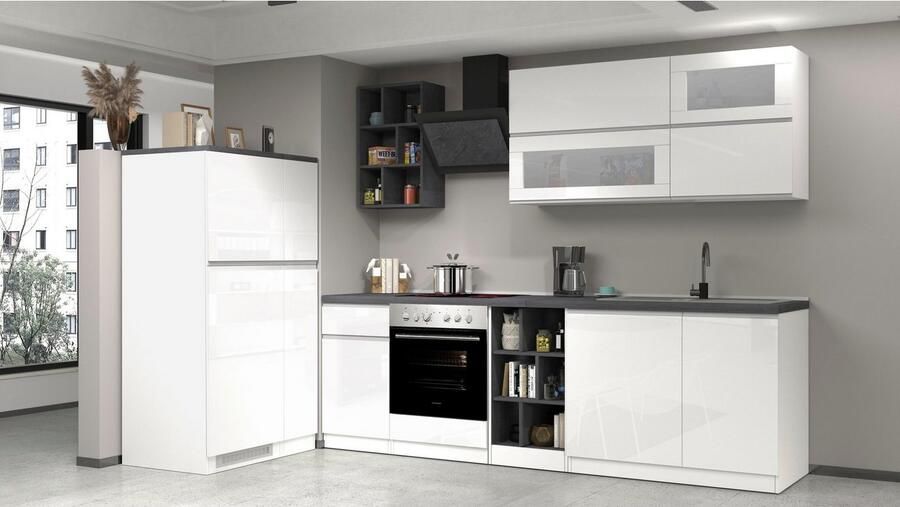 Kochstation Keukenblok KS-Sole Breedte 256 cm hangrek afdruiprek zonder elektrische apparaten - Foto 13