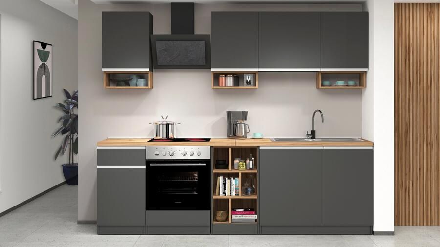 Kochstation Keukenblok KS-Sole Breedte 256 cm met afdruiprek zonder elektrische apparaten - Foto 16