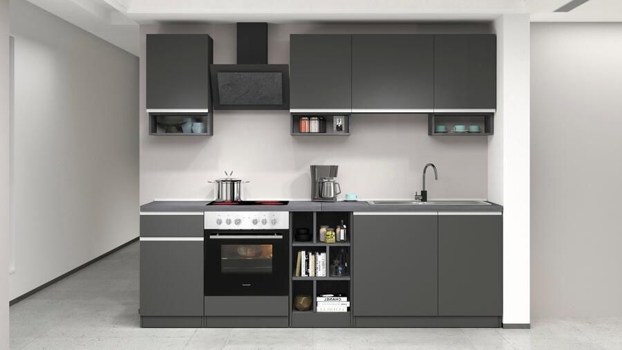 Kochstation Keukenblok KS-Sole Breedte 256 cm met afdruiprek zonder elektrische apparaten - Foto 13