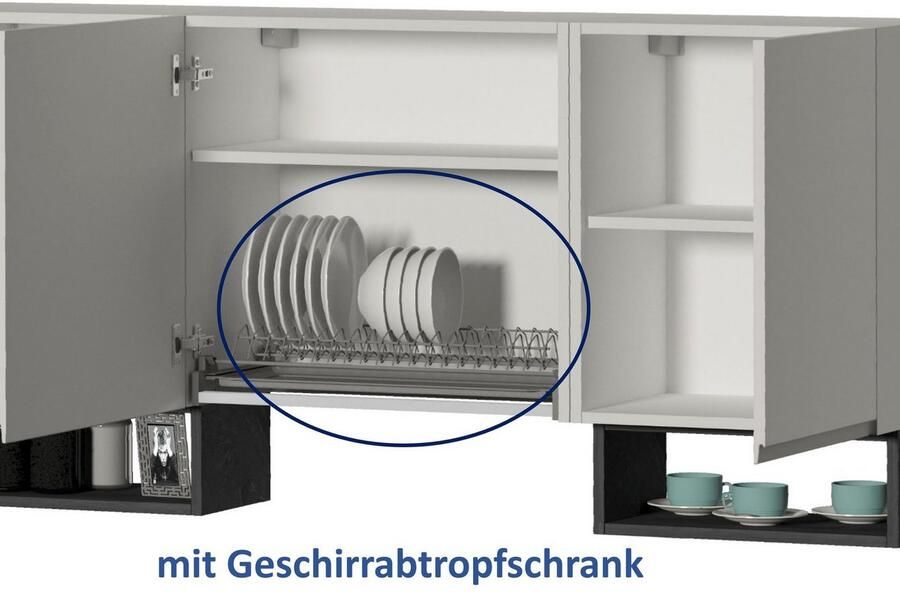 Kochstation Keukenblok KS-Sole Breedte 256 cm met afdruiprek zonder elektrische apparaten - Foto 7