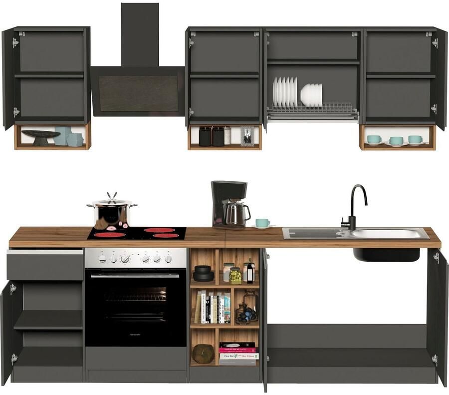 Kochstation Keukenblok KS-Sole Breedte 256 cm met afdruiprek zonder elektrische apparaten - Foto 2