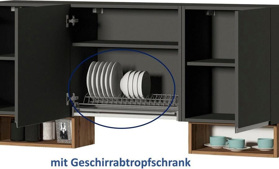 Kochstation Keukenblok KS-Sole Breedte 256 cm met afdruiprek zonder elektrische apparaten - Foto 10