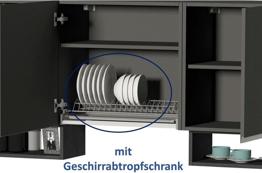 Kochstation Keukenblok KS-Sole Breedte 256 cm met afdruiprek zonder elektrische apparaten - Foto 8