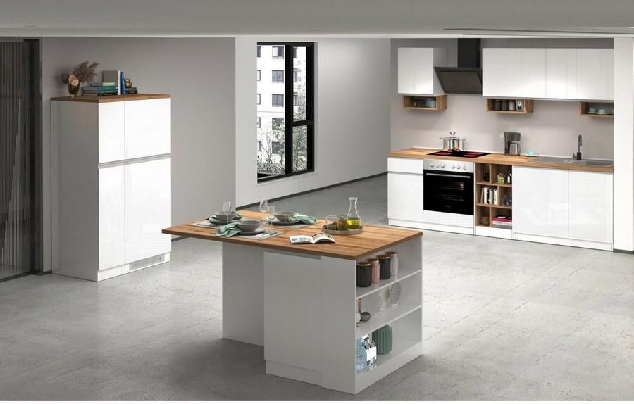 Kochstation Keukenblok KS-Sole Breedte 256 cm met afdruiprek zonder elektrische apparaten - Foto 8