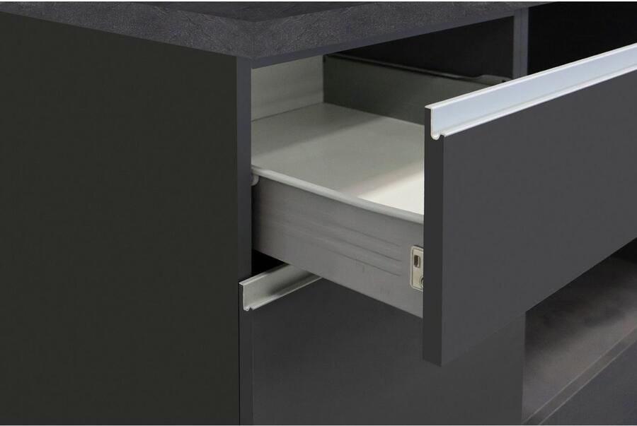 Kochstation Keukenblok KS-Sole Breedte 256 cm met afdruiprek zonder elektrische apparaten - Foto 5