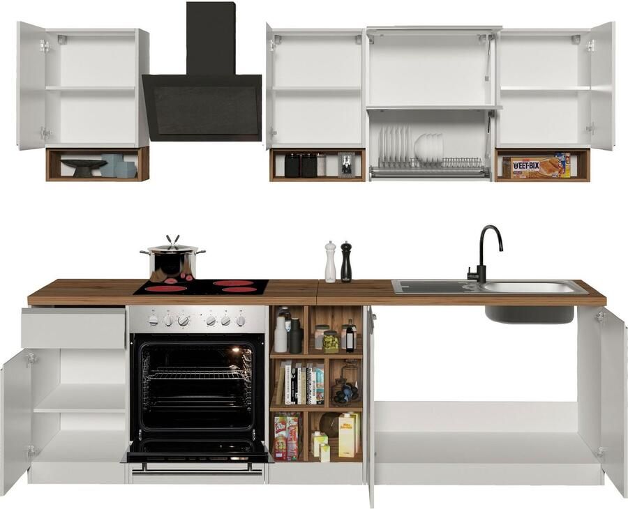 Kochstation Keukenblok KS-Sole Breedte 256 cm met afdruiprek zonder elektrische apparaten - Foto 4