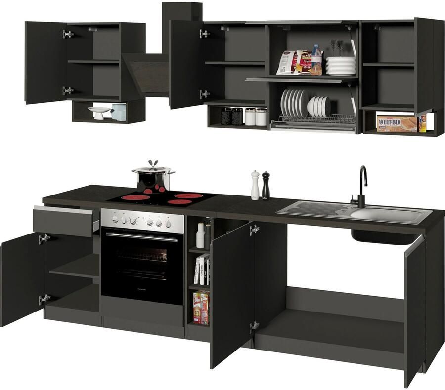 Kochstation Keukenblok KS-Sole Breedte 256 cm met afdruiprek zonder elektrische apparaten - Foto 2