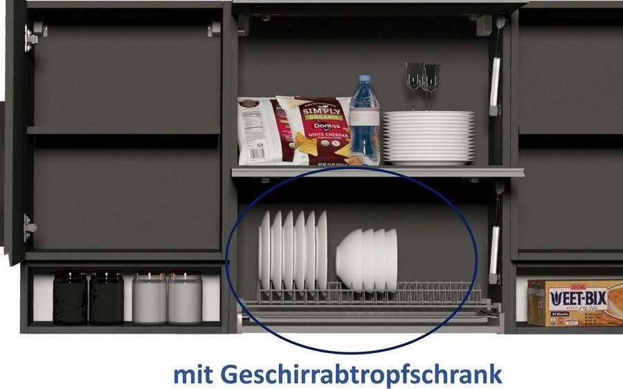 Kochstation Keukenblok KS-Sole Breedte 256 cm met afdruiprek zonder elektrische apparaten - Foto 9