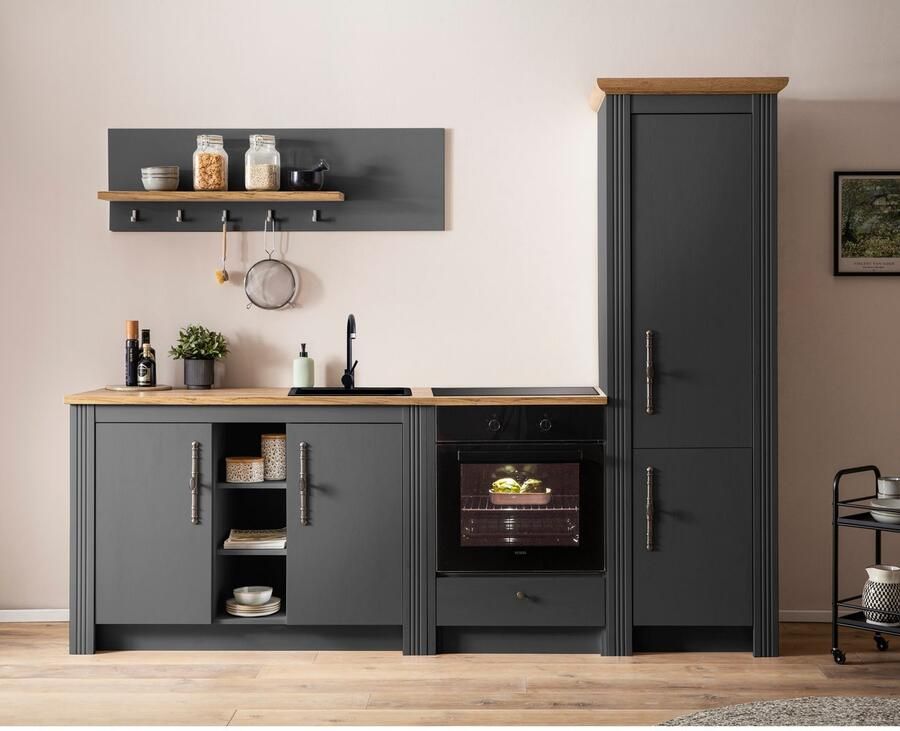 Kochstation Keukenblok KS-Westminster pantrykeuken in landelijke stijl hoogwaardige metalen grepen