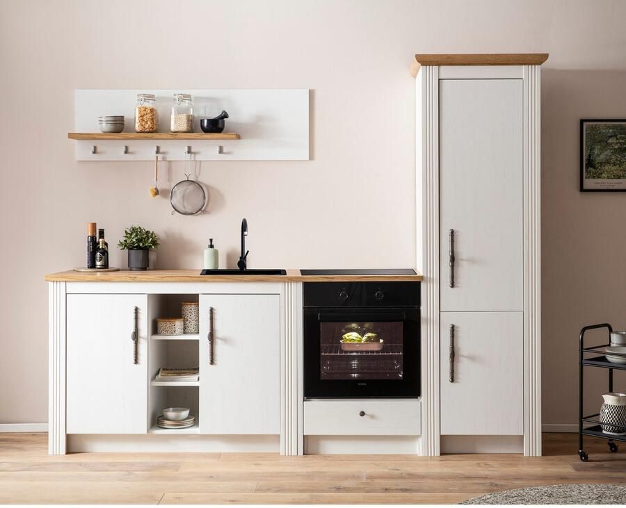 Kochstation Keukenblok KS-Westminster pantrykeuken in landelijke stijl hoogwaardige metalen grepen