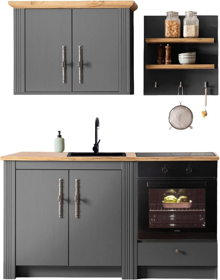 Kochstation Keukenblok KS-Westminster pantrykeuken in landelijke stijl hoogwaardige metalen grepen - Foto 8