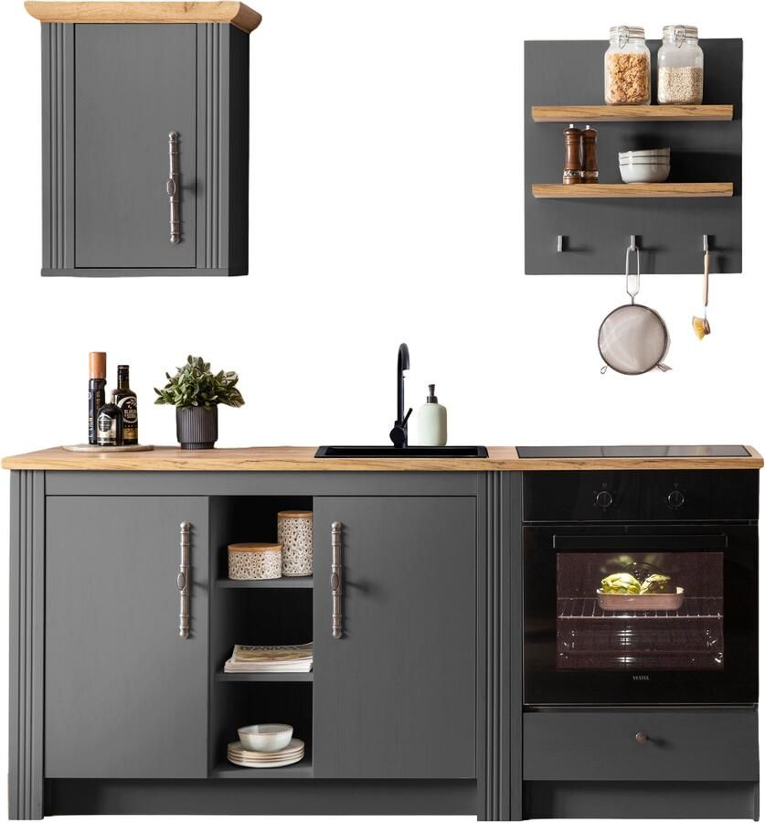 Kochstation Keukenblok KS-Westminster pantrykeuken in landelijke stijl hoogwaardige metalen grepen - Foto 6