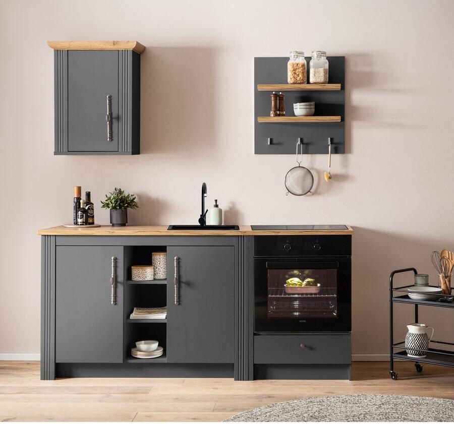Kochstation Keukenblok KS-Westminster pantrykeuken in landelijke stijl hoogwaardige metalen grepen - Foto 2