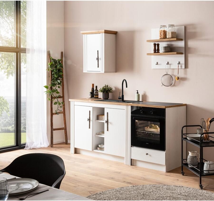 Kochstation Keukenblok KS-Westminster pantrykeuken in landelijke stijl hoogwaardige metalen grepen