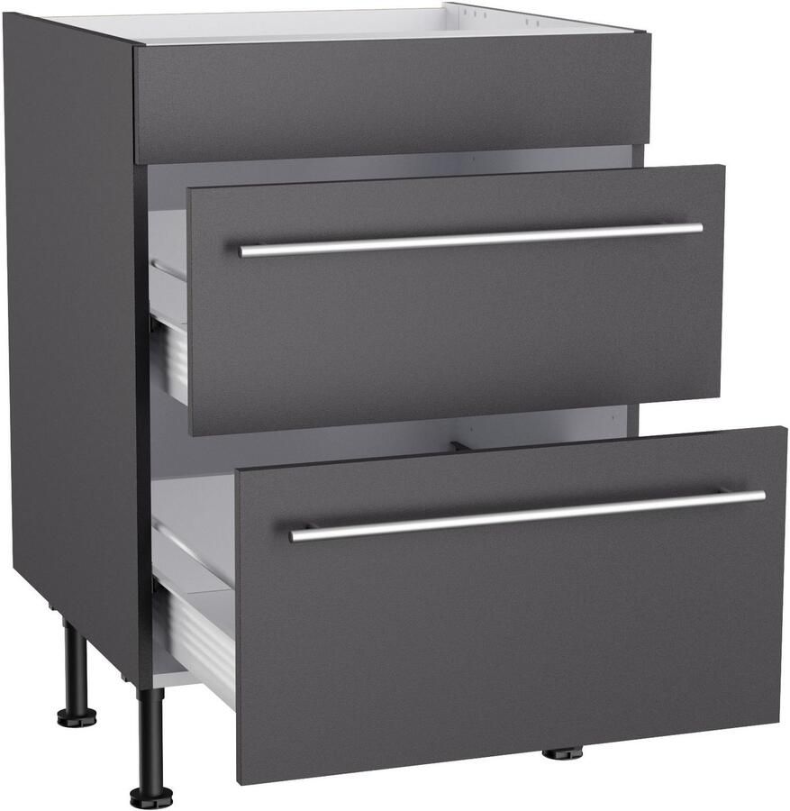 Kochstation Ombouwkast voor fornuis KS-Bern2 Breedte 60 cm kookveldombouwkast 2 lades 1 vaste afdekking