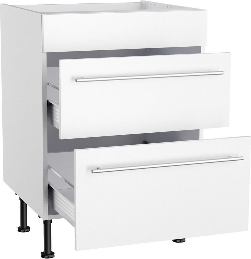 Kochstation Ombouwkast voor fornuis KS-Bern2 Breedte 60 cm kookveldombouwkast 2 lades 1 vaste afdekking