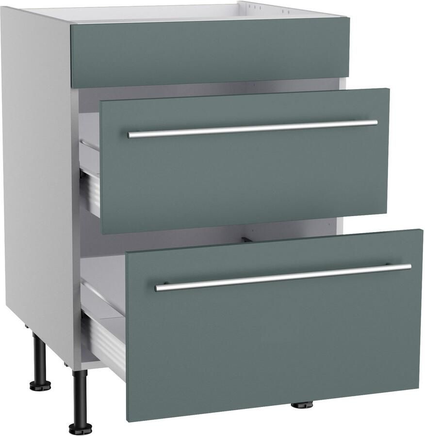 Kochstation Ombouwkast voor fornuis KS-Bern2 Breedte 60 cm kookveldombouwkast 2 lades 1 vaste afdekking