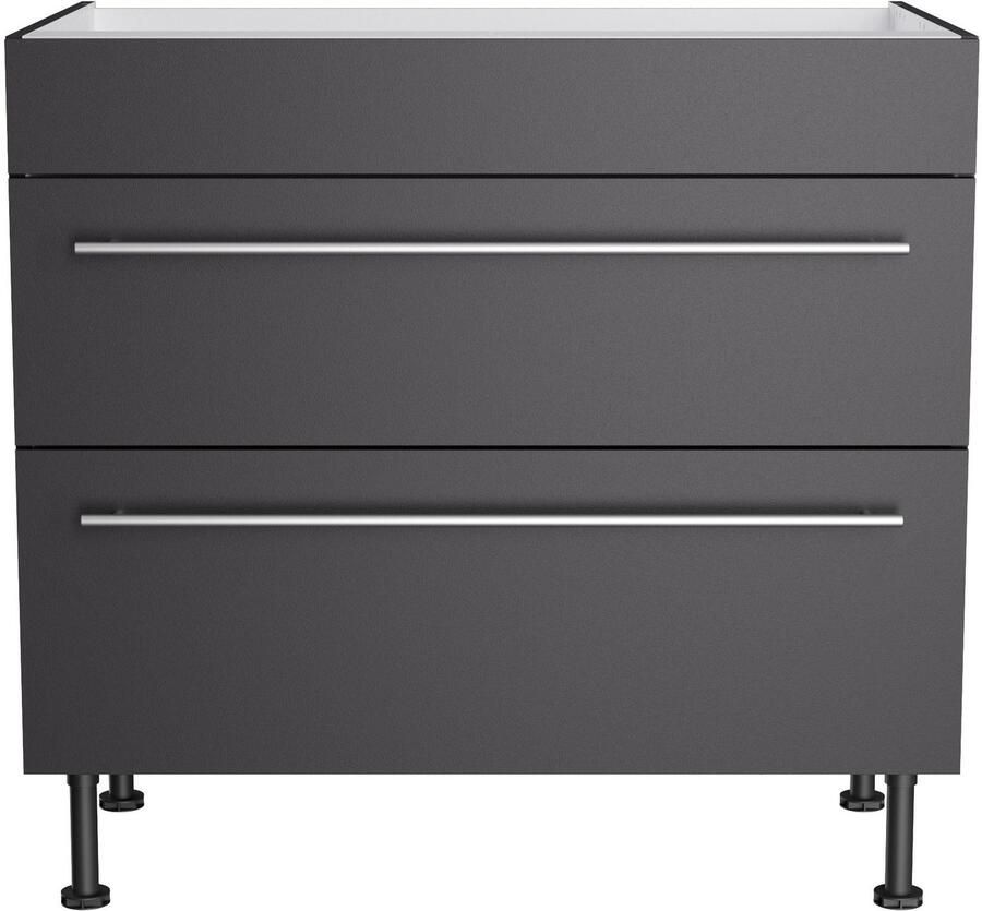 Kochstation Ombouwkast voor fornuis KS-Bern2 Breedte 90 cm kookveldombouwkast 2 lades 1 vaste afdekking