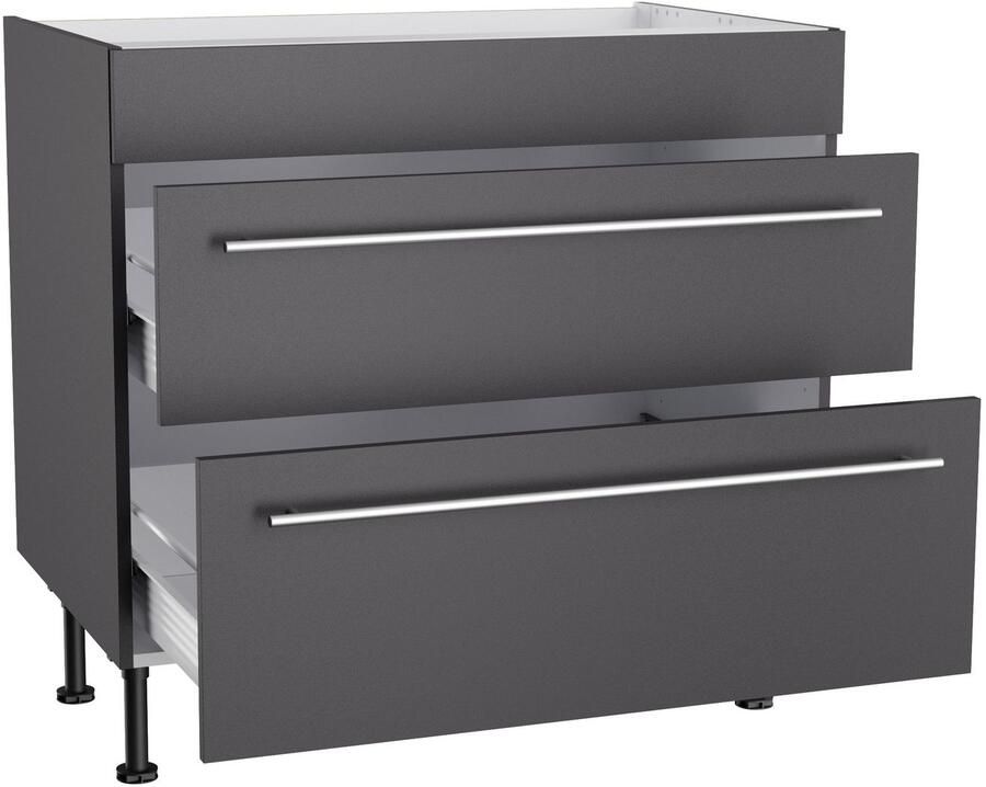 Kochstation Ombouwkast voor fornuis KS-Bern2 Breedte 90 cm kookveldombouwkast 2 lades 1 vaste afdekking - Foto 2