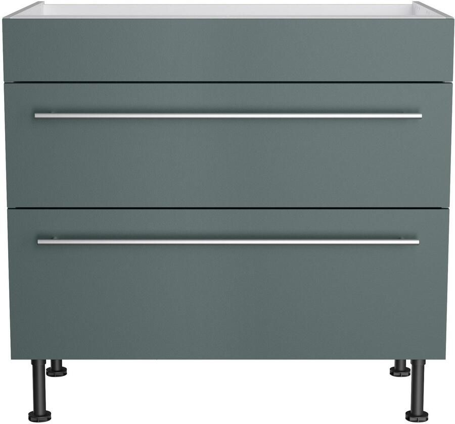 Kochstation Ombouwkast voor fornuis KS-Bern2 Breedte 90 cm kookveldombouwkast 2 lades 1 vaste afdekking