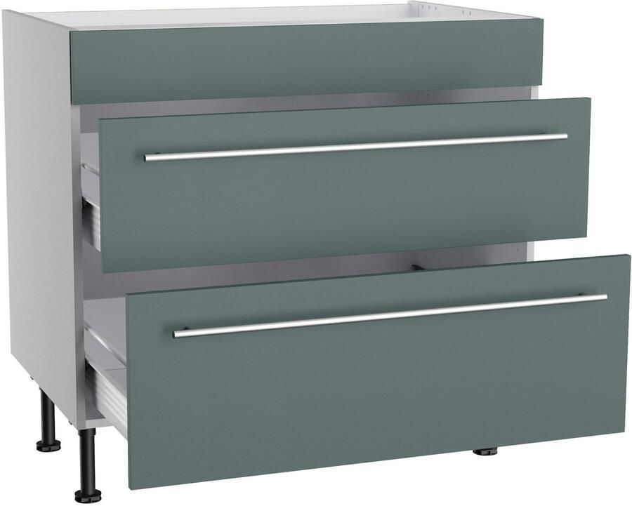 Kochstation Ombouwkast voor fornuis KS-Bern2 Breedte 90 cm kookveldombouwkast 2 lades 1 vaste afdekking - Foto 2