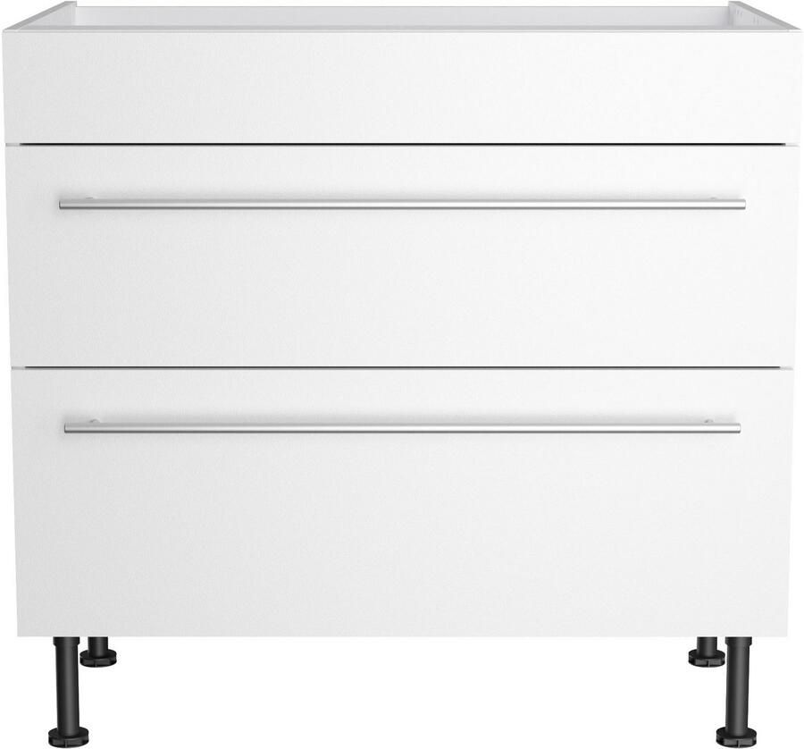 Kochstation Ombouwkast voor fornuis KS-Bern2 Breedte 90 cm kookveldombouwkast 2 lades 1 vaste afdekking