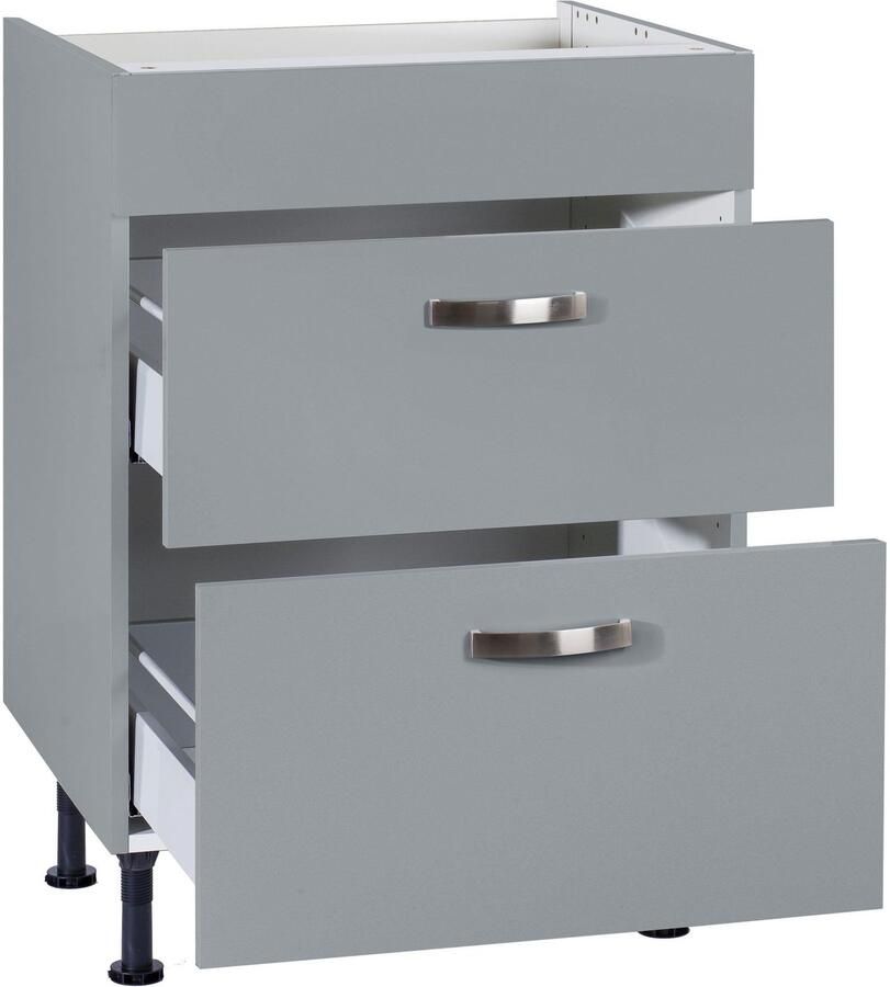 Kochstation Ombouwkast voor fornuis KS-Cara Breedte 60 cm met volledig uittrekbare laden en soft-closefunctie