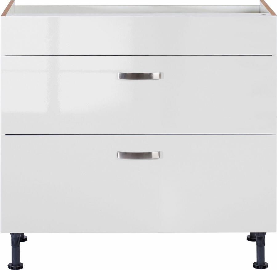 Kochstation Ombouwkast voor fornuis KS-Cara Breedte 90 cm met volledig uittrekbare laden en soft-closefunctie