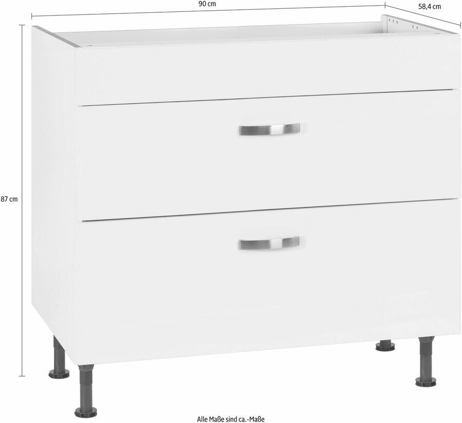 Kochstation Ombouwkast voor fornuis KS-Cara Breedte 90 cm met volledig uittrekbare laden en soft-closefunctie - Foto 2