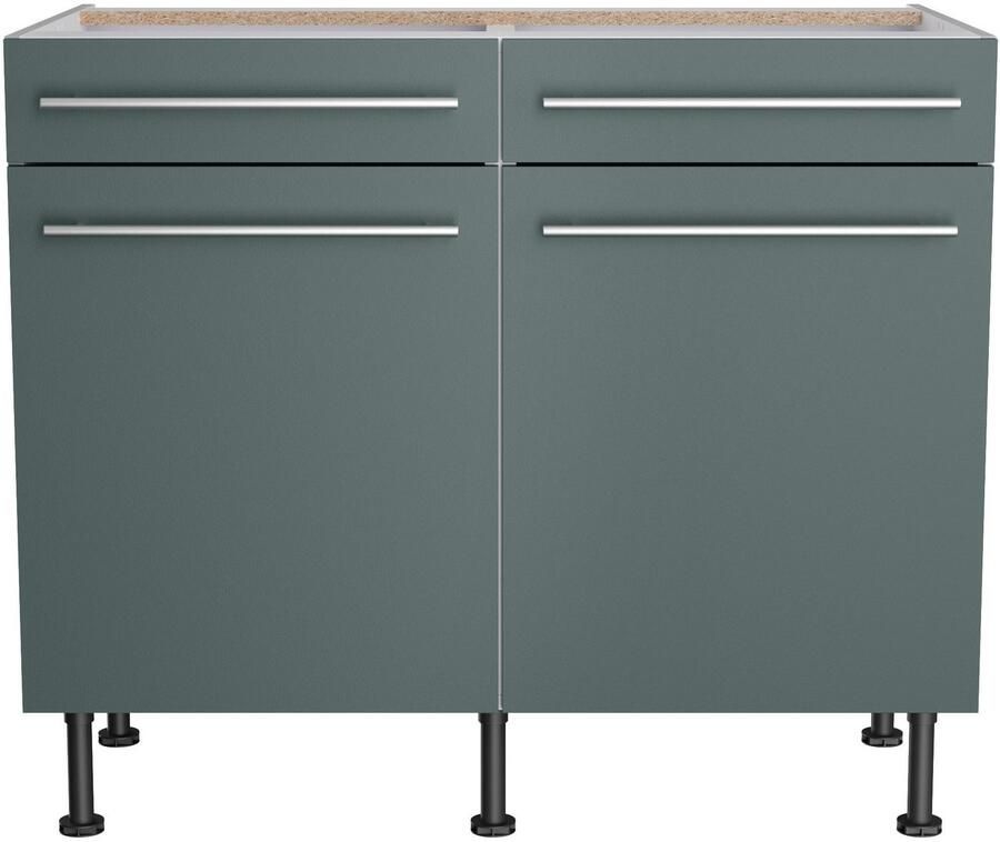 Kochstation Onderkast KS-Bern2 Breedte 100 cm 2 deuren 2 lades 1 legplank