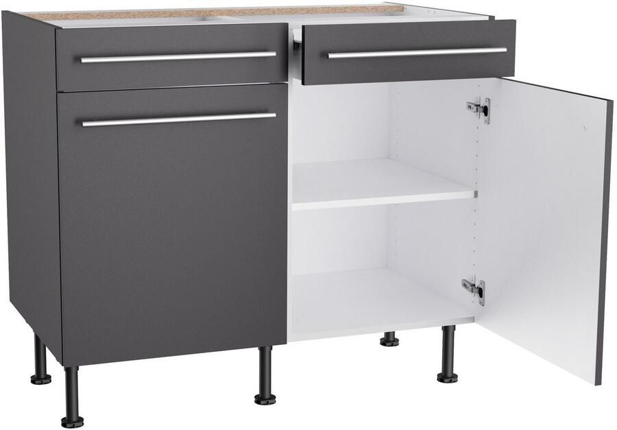 Kochstation Onderkast KS-Bern2 Breedte 100 cm 2 deuren 2 lades 1 legplank - Foto 2